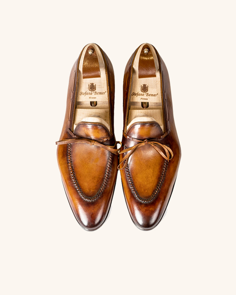 Cognac Brown Laced Loafers