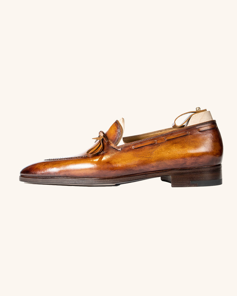 Cognac Brown Laced Loafers