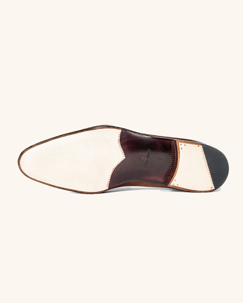Cognac Brown Laced Loafers