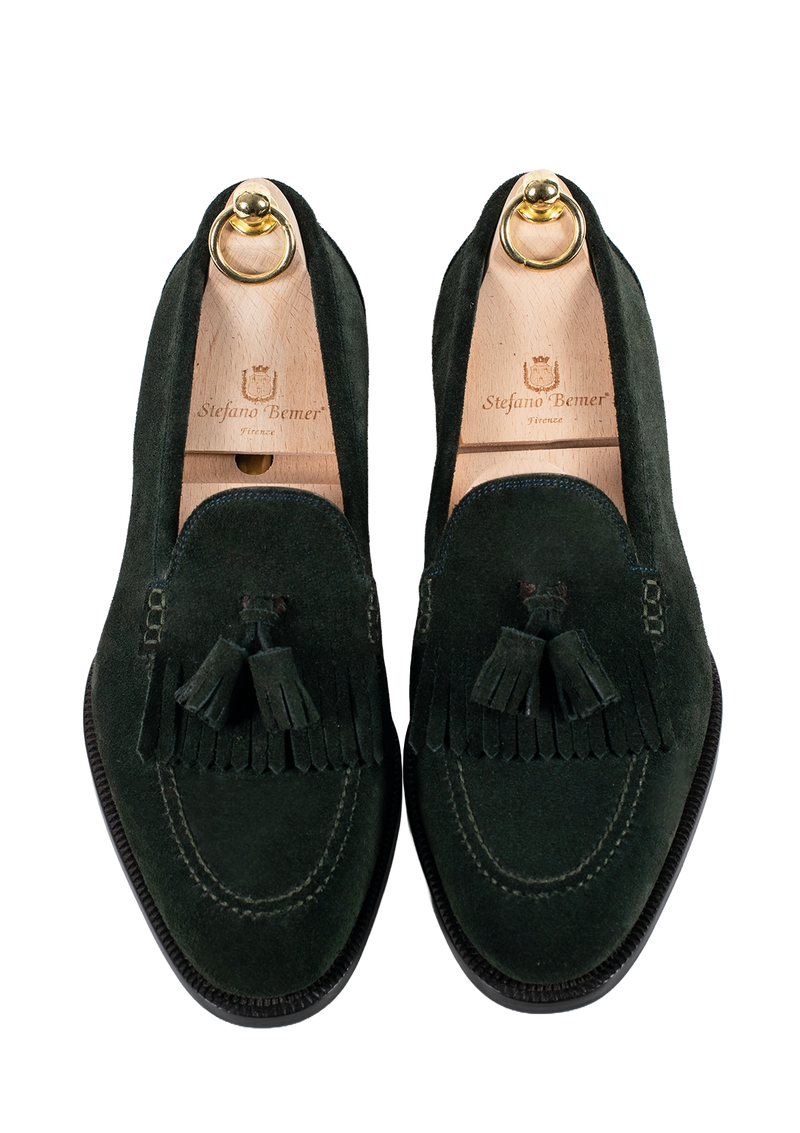 English Green Fringe Tassel Loafer