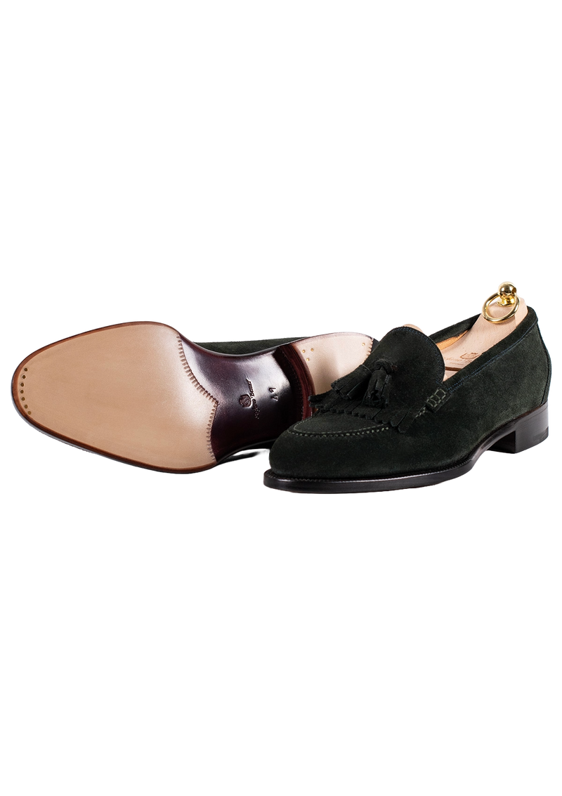 English Green Fringe Tassel Loafer