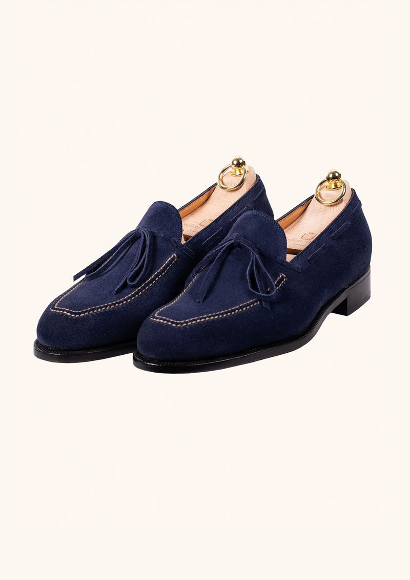 Blue Suede Tassel Loafers