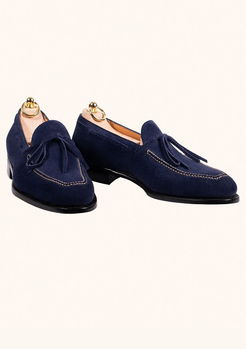 Blue Suede Tassel Loafers