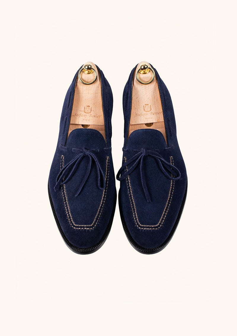 Blue Suede Tassel Loafers