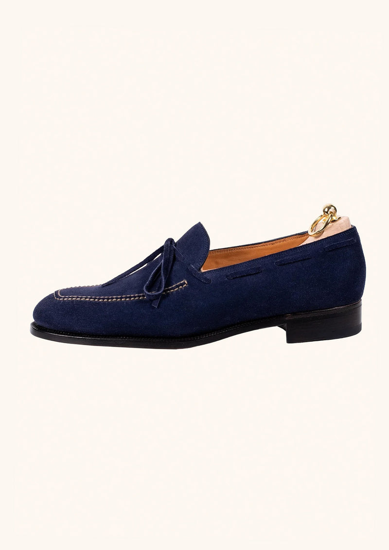 Blue Suede Tassel Loafers