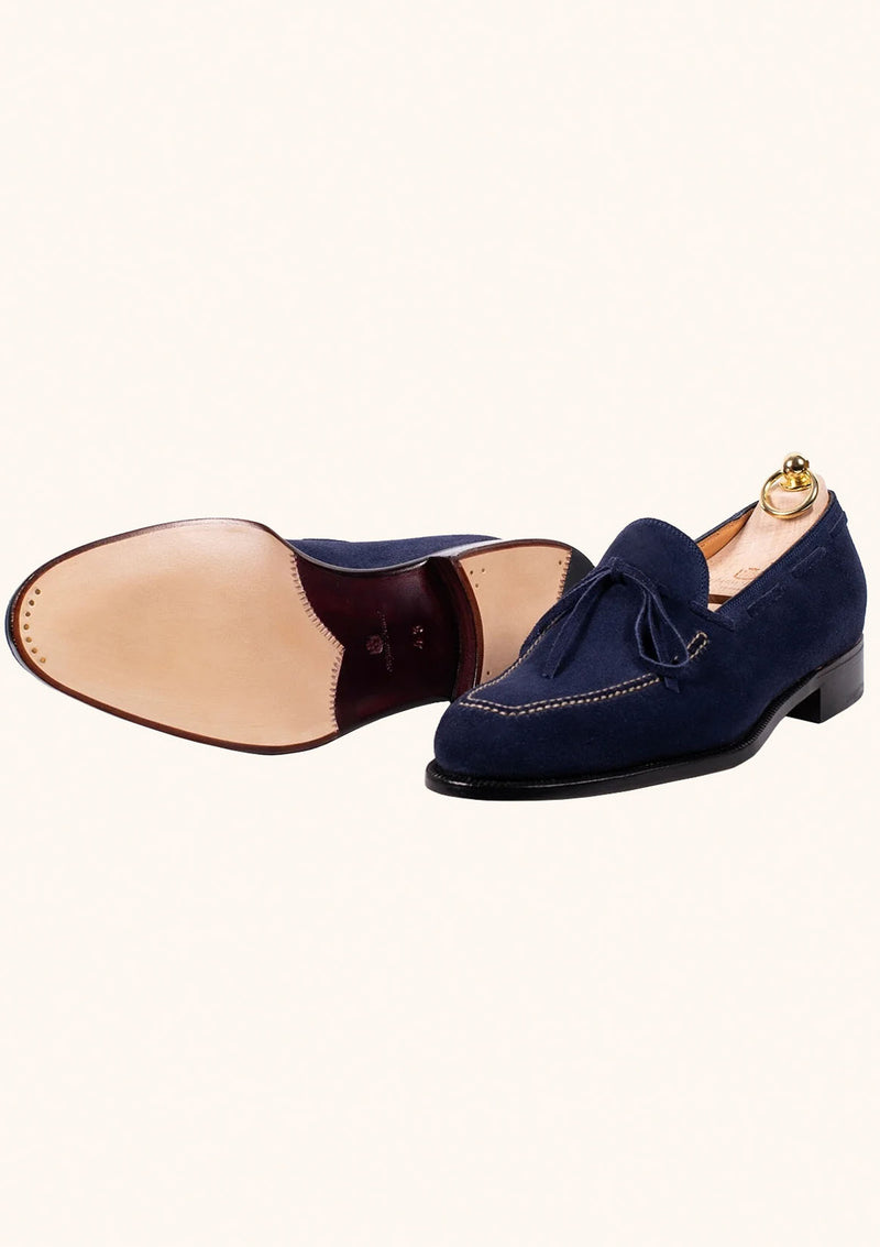 Blue Suede Tassel Loafers