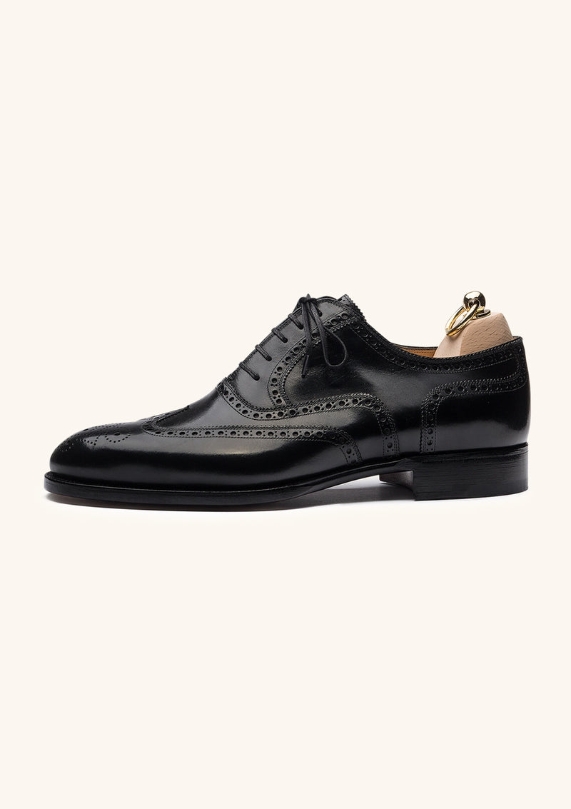 Black Wingtip Oxfords with Medallion