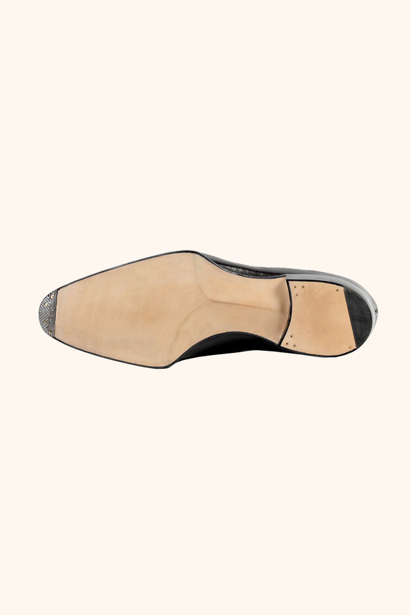 Wholecut Oxfords in Black Calf