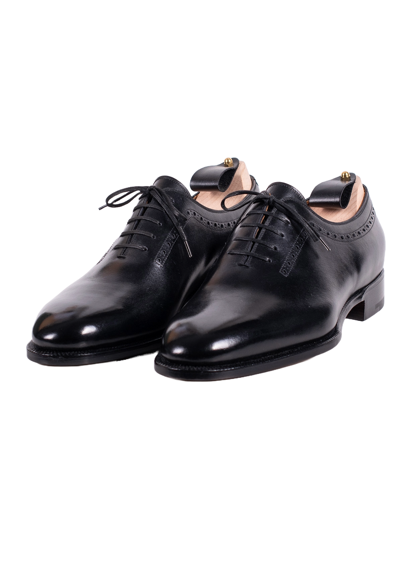 Black Brogued Wholecut Oxfords