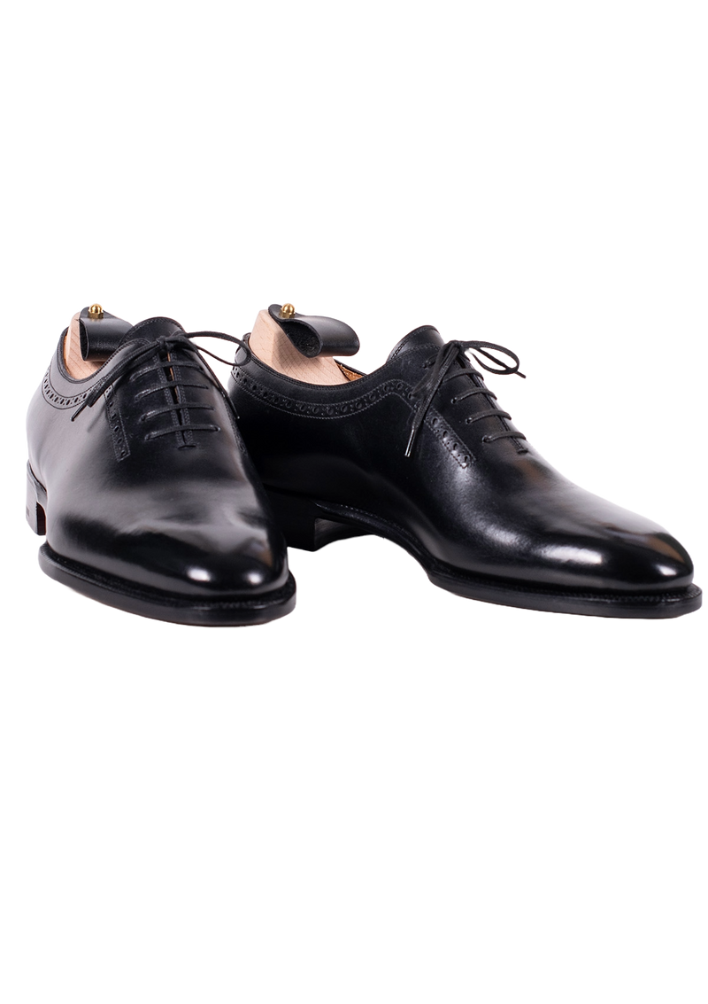 Black Brogued Wholecut Oxfords