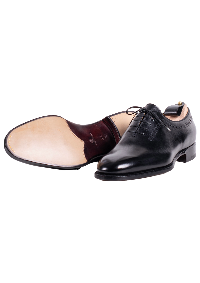 Black Brogued Wholecut Oxfords