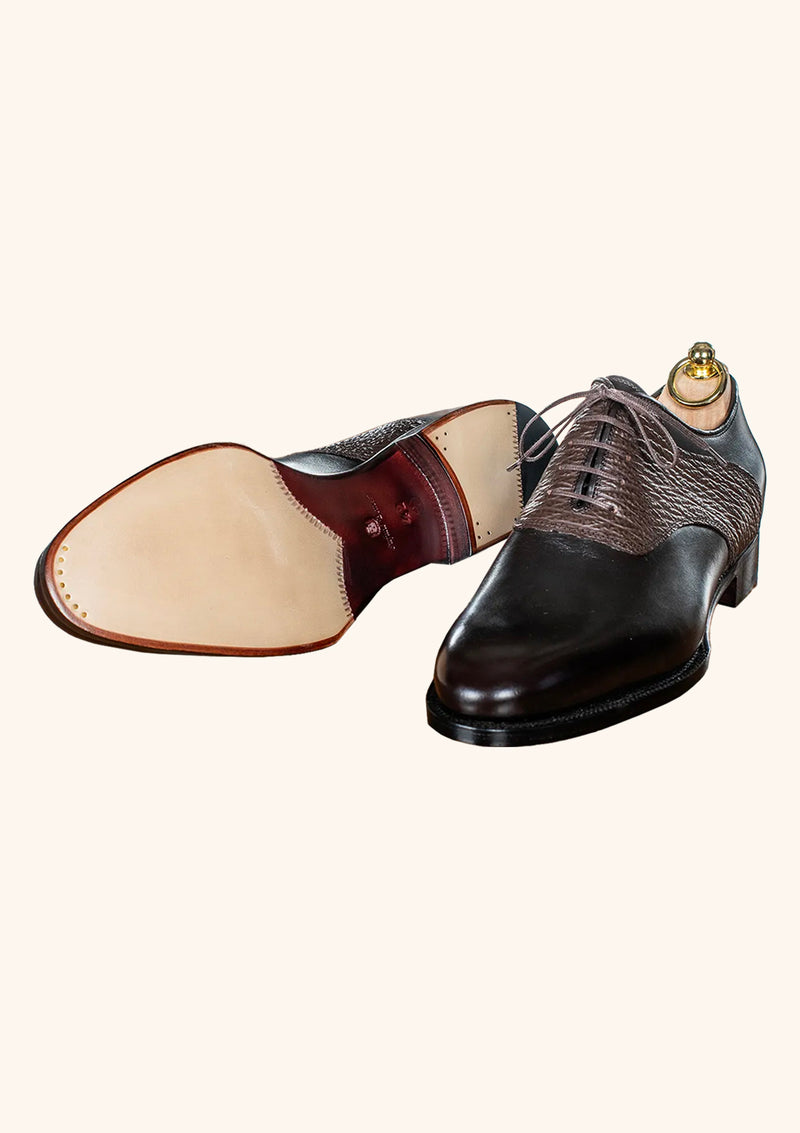 Dark Brown Oxford with Shark Saddle