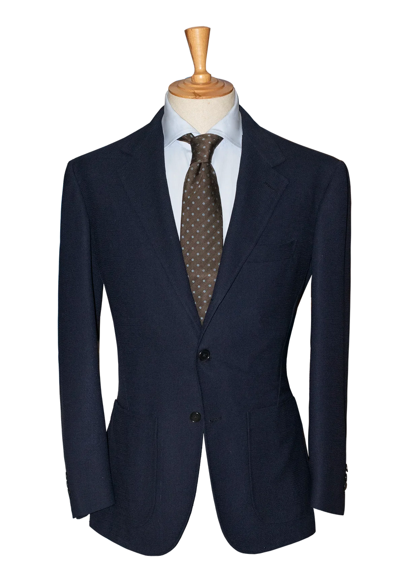Navy Wool Unstructured Jacket