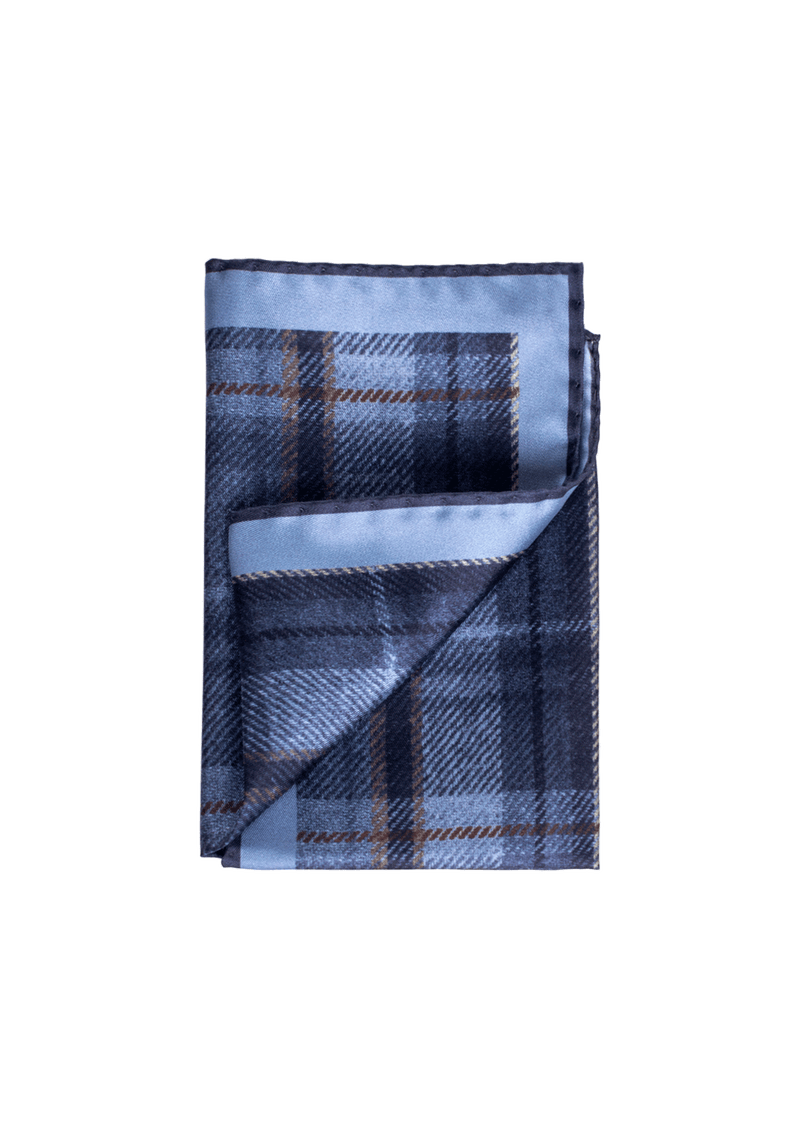 Two Toned Check Pocket Square