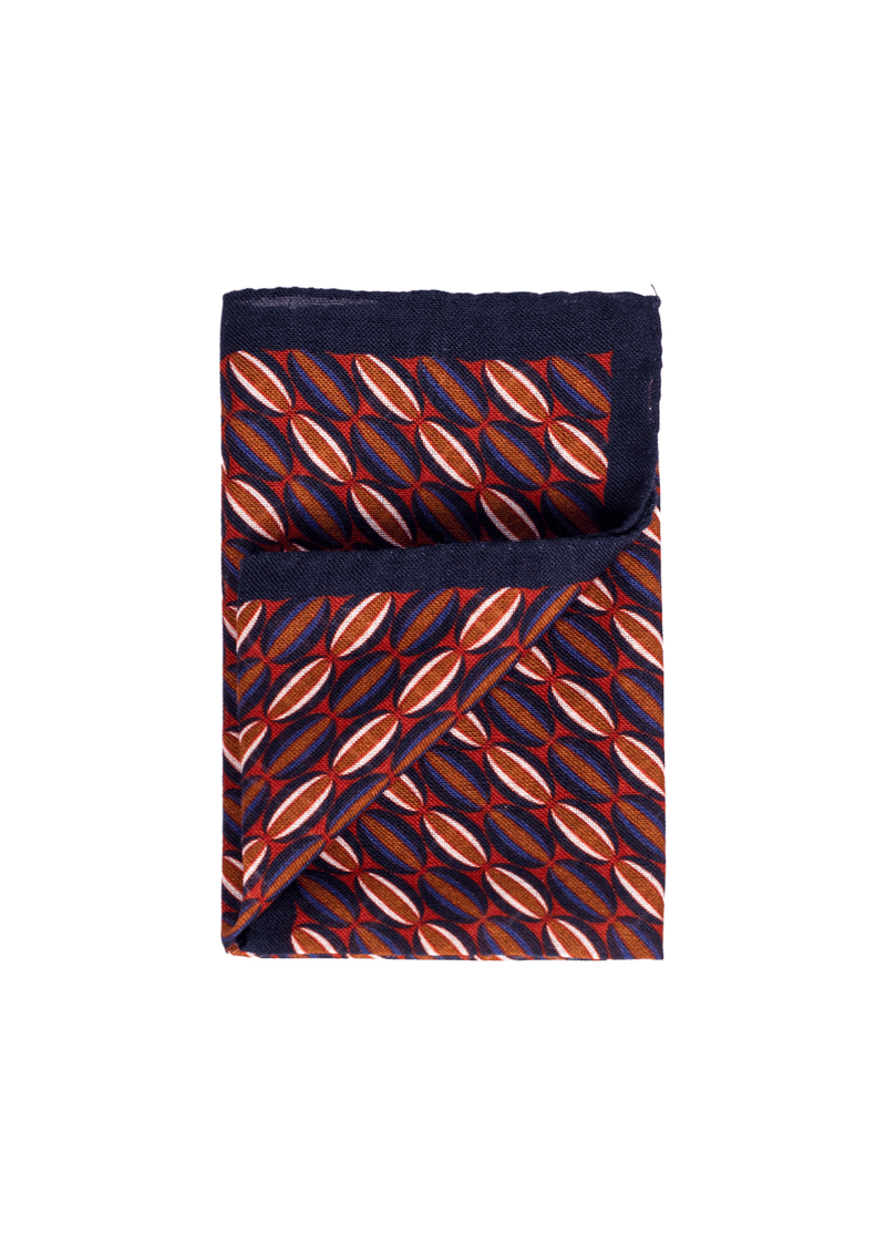 Oval Geometric Pattern Pocket Square