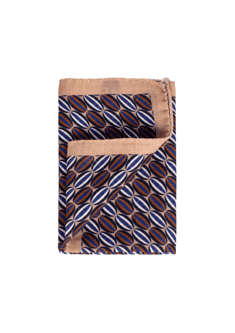 Oval Geometric Pattern Pocket Square