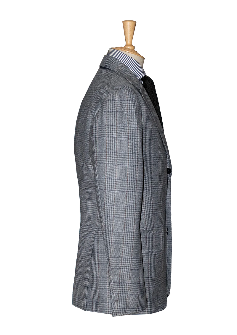 Silver Blue Prince of Wales Unstructured Jacket