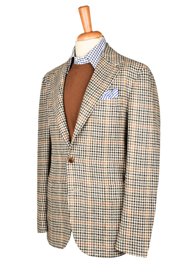 Rust & Mustard Pied-de-Poule Unstructured Jacket