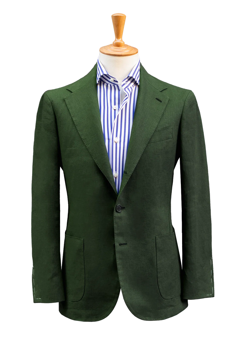 Green Linen Unstructured Jacket