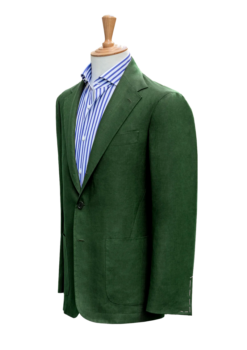 Green Linen Unstructured Jacket