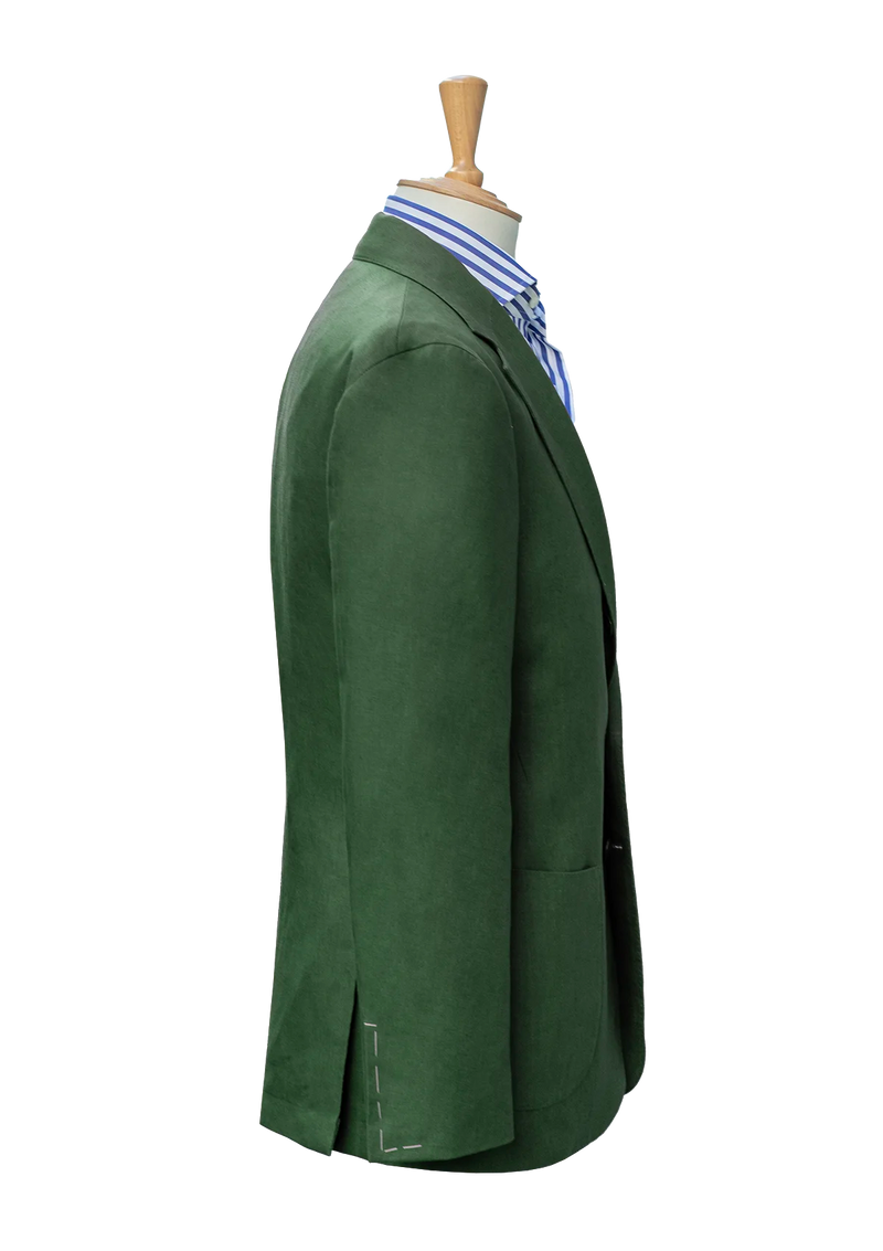 Green Linen Unstructured Jacket