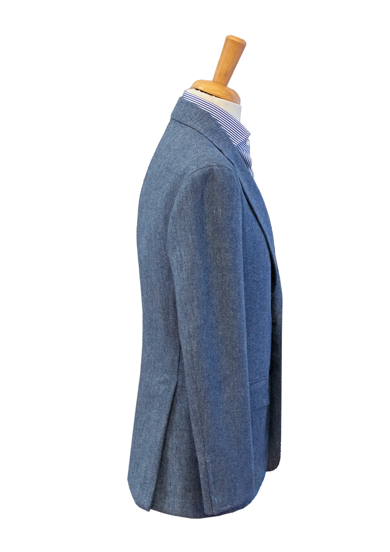 Light Blue Unstructured Herringbone Jacket
