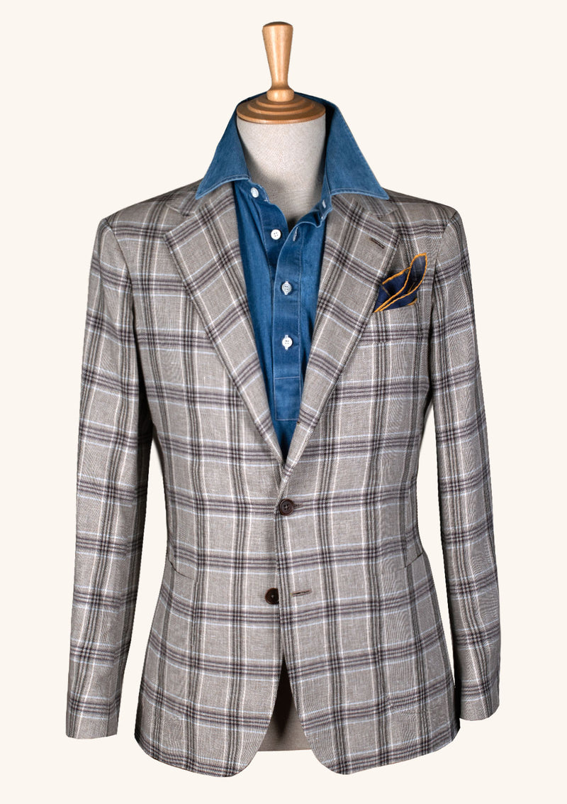 Grey Plaid Unstuctured Jacket
