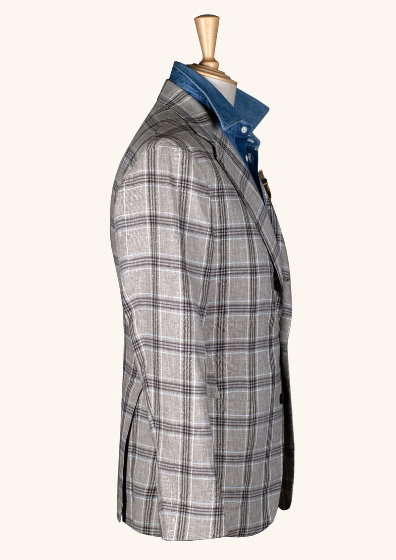 Grey Plaid Unstuctured Jacket