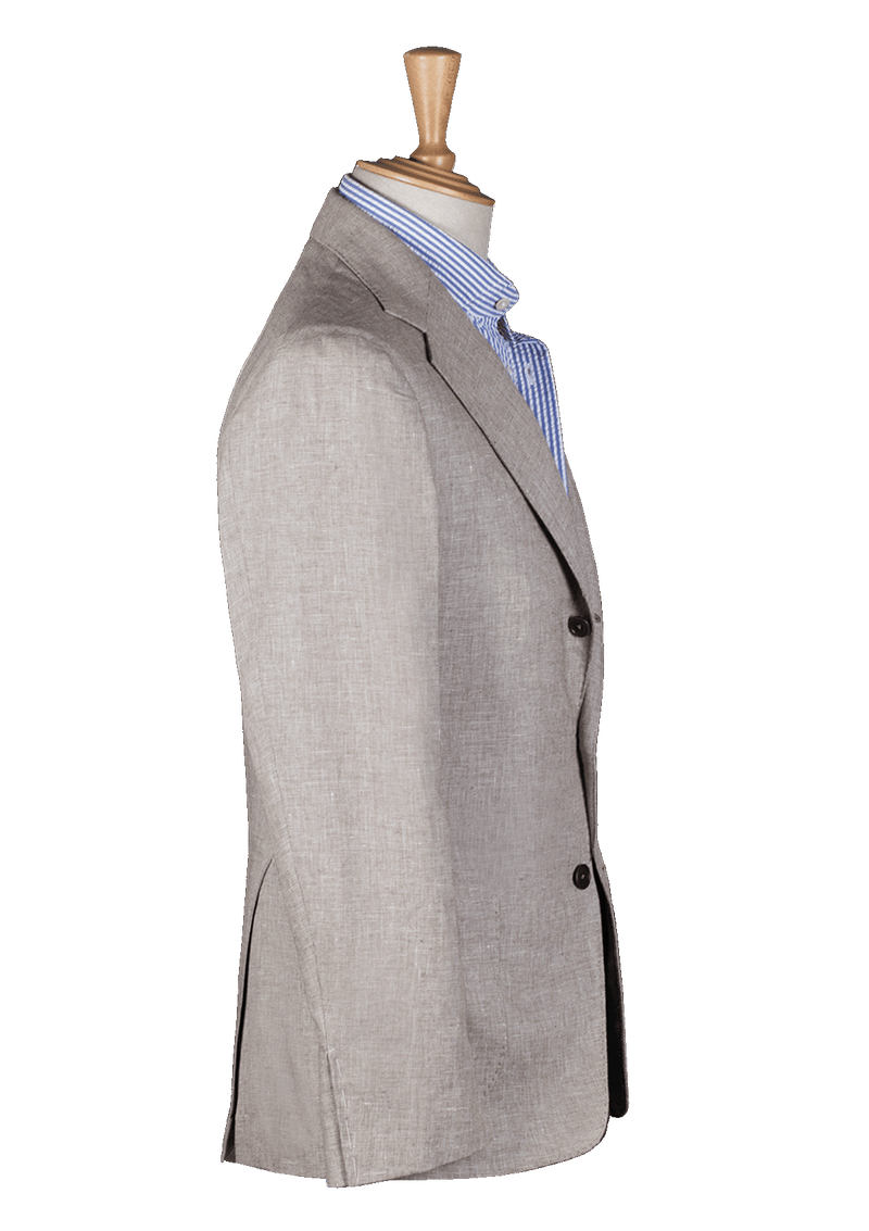 Beige Unstructured Cotton-Linen Jacket