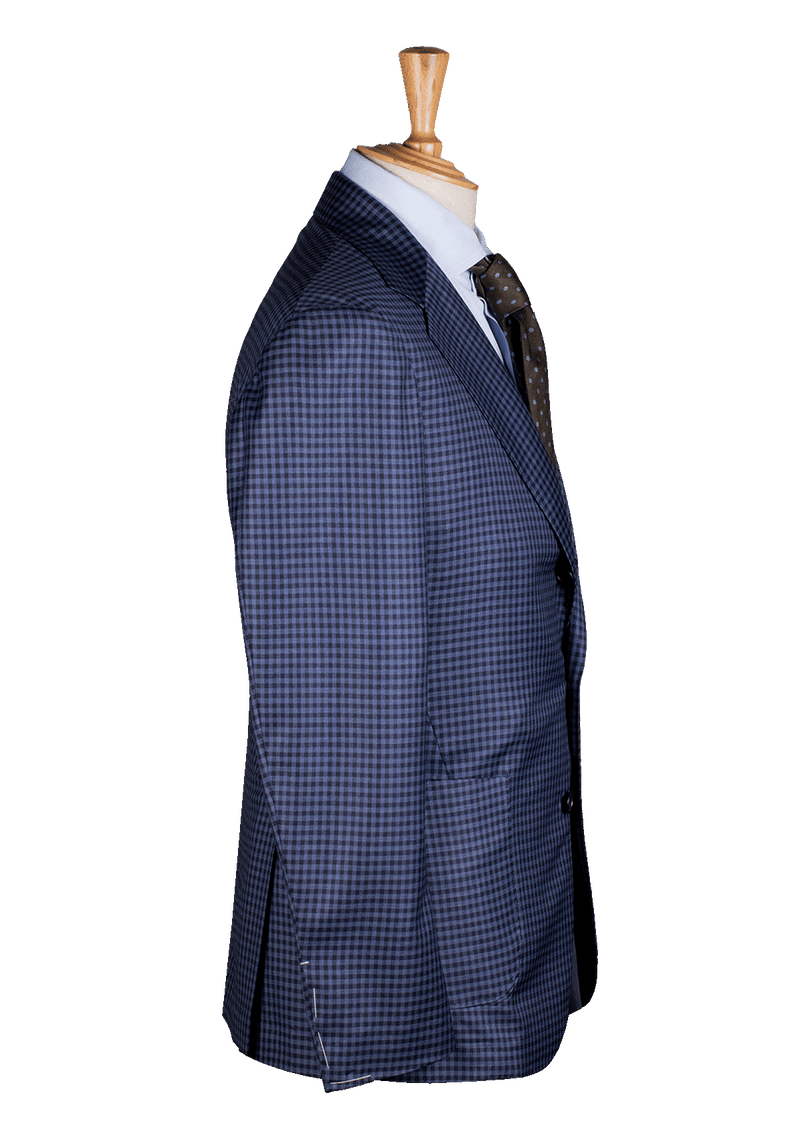 Blue Checkered Unstructured Jacket