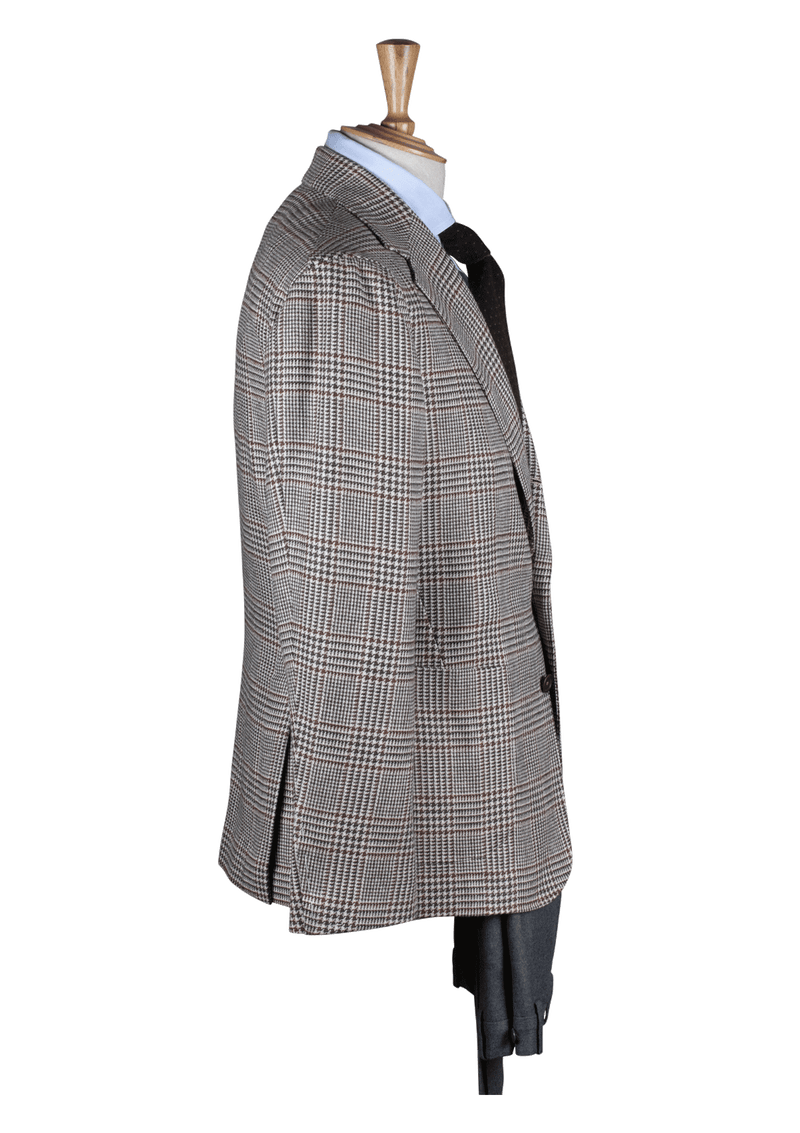 Checked Ustructured Jacket with Burgundy Stripe