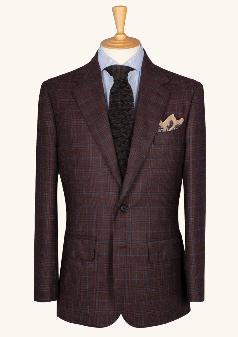 Burgundy Checked Cashmere Blend Jacket