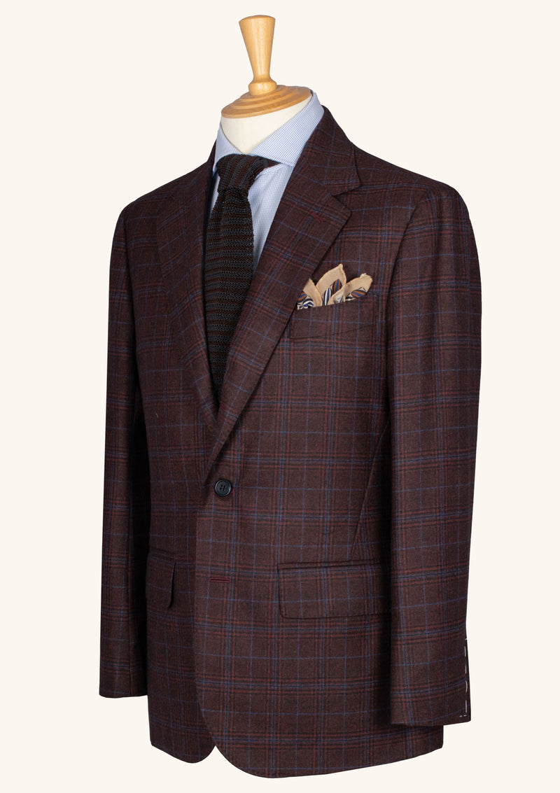 Burgundy Checked Cashmere Blend Jacket
