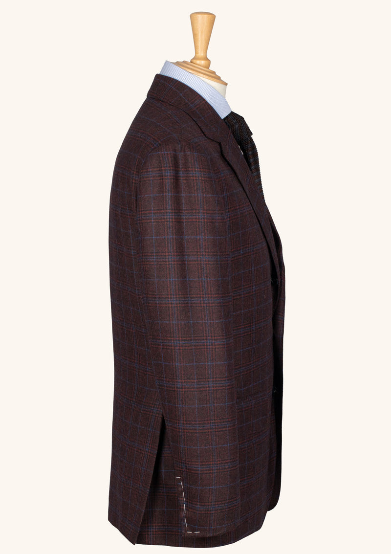 Burgundy Checked Cashmere Blend Jacket