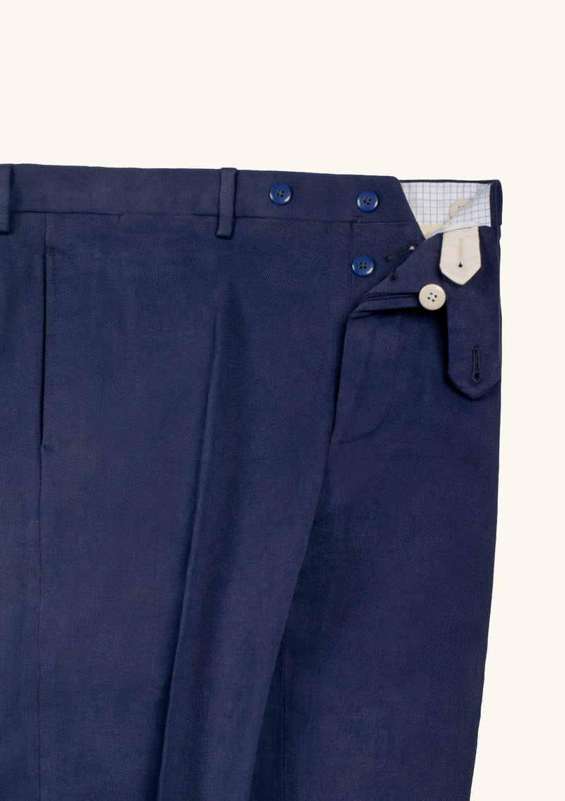 Royal Blue Fustagno Cotton Twill Trousers