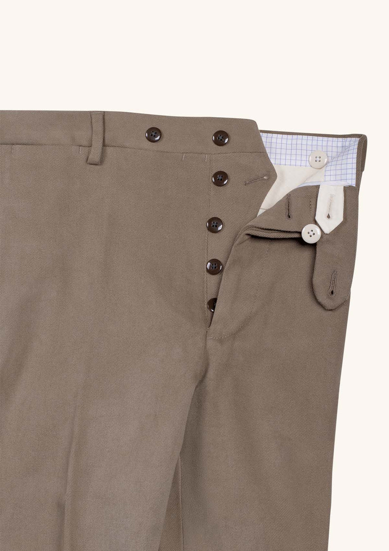 Taupe Fustagno Cotton Twill Trousers
