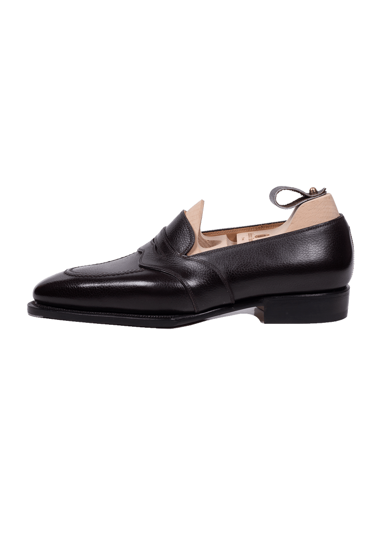 Brown Hatchgrain Penny Loafers