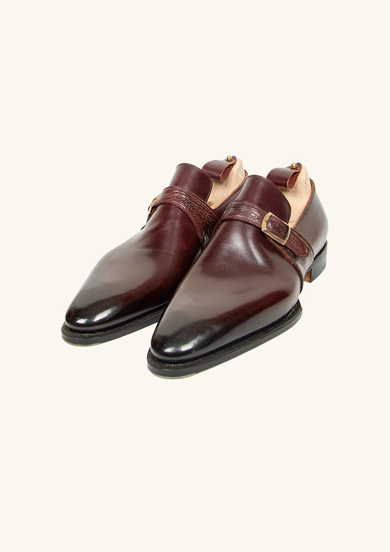 Burgundy Monk Strap Shoes
