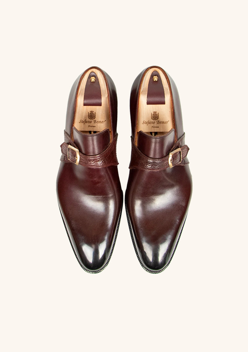 Burgundy Monk Strap Shoes