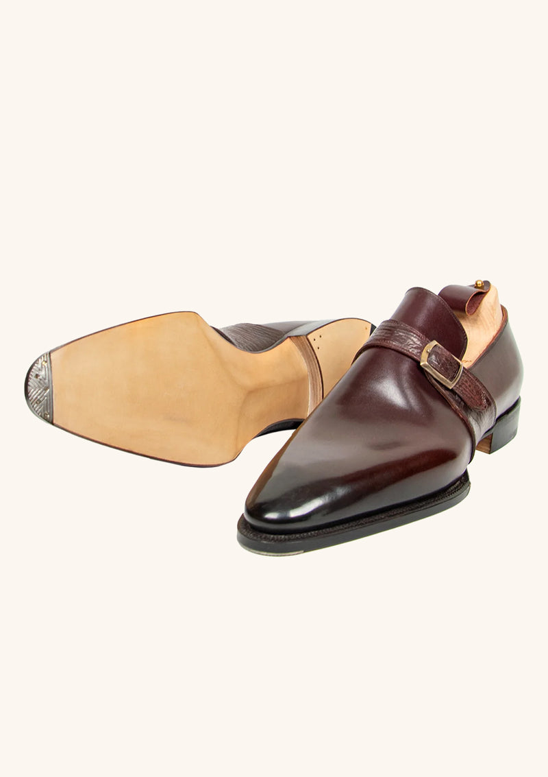 Burgundy Monk Strap Shoes