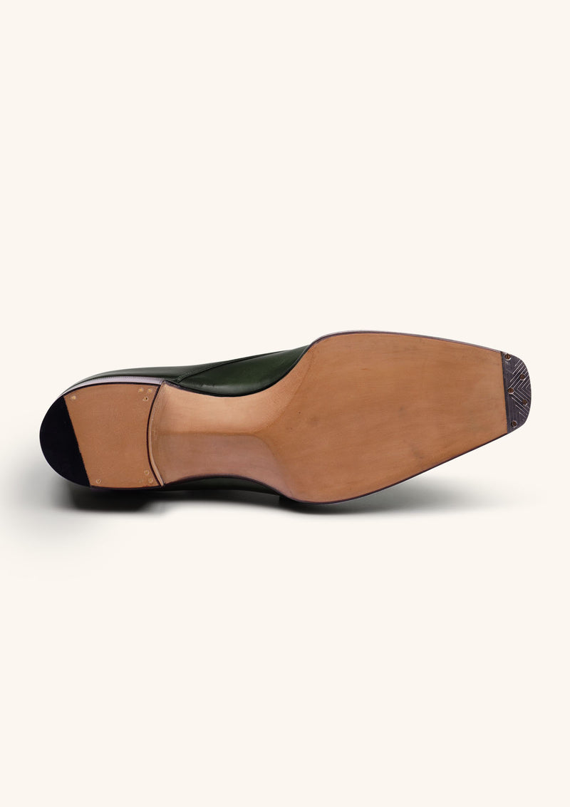 Green Double Monk Strap Shoes