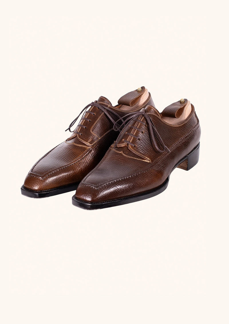 Hatched Brown Five Eyelet Derbies