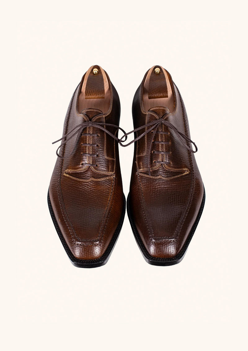 Hatched Brown Five Eyelet Derbies
