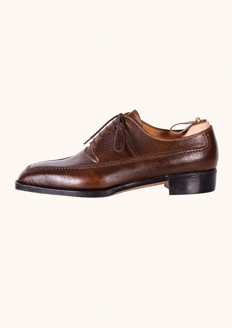 Hatched Brown Five Eyelet Derbies
