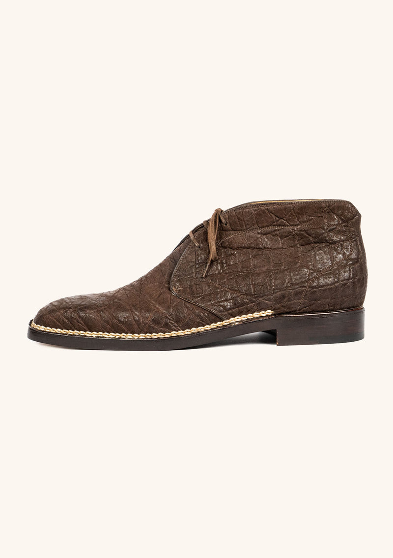 Chocolate Brown Chukka Boots in Elephant Leather