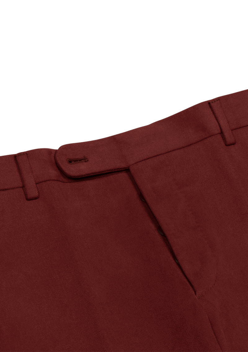 Red Fustagno Cotton Gabardine Trousers