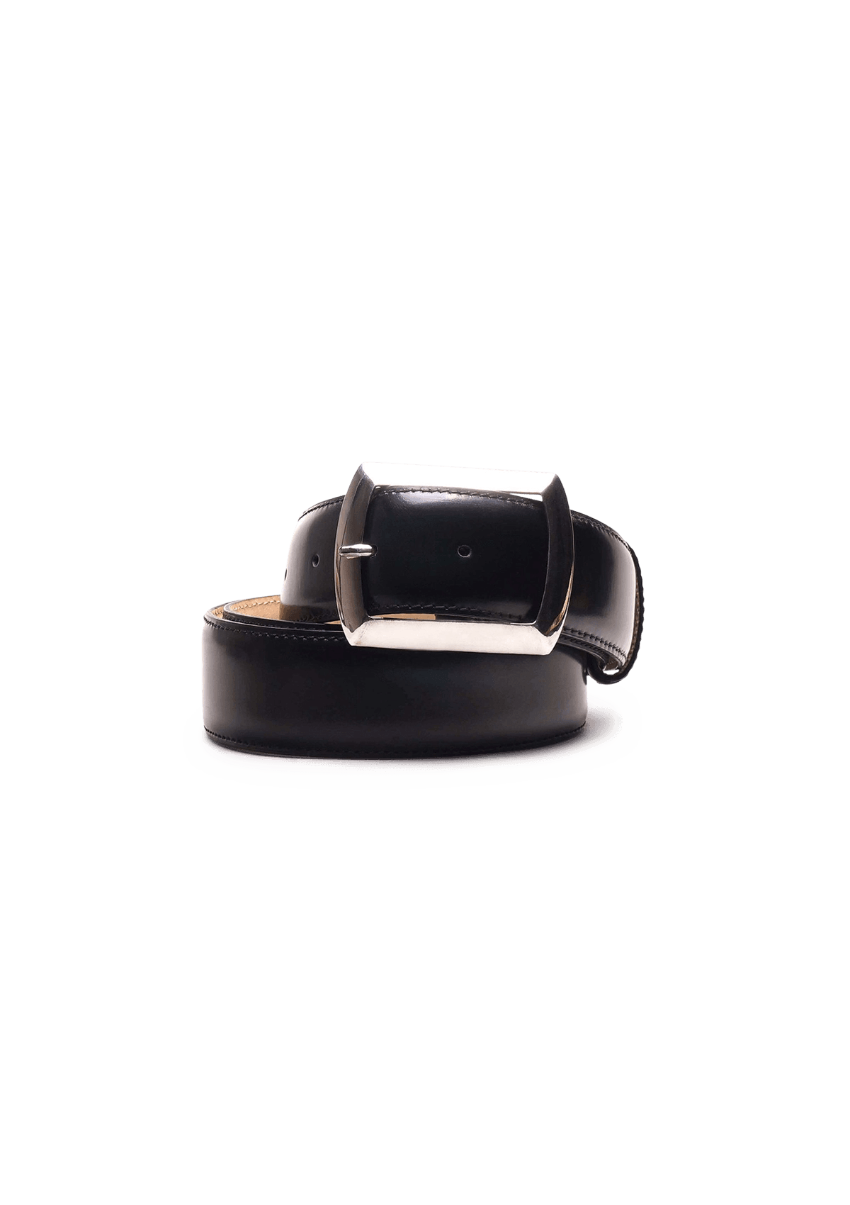 Black Leather Belt in French Box Calf