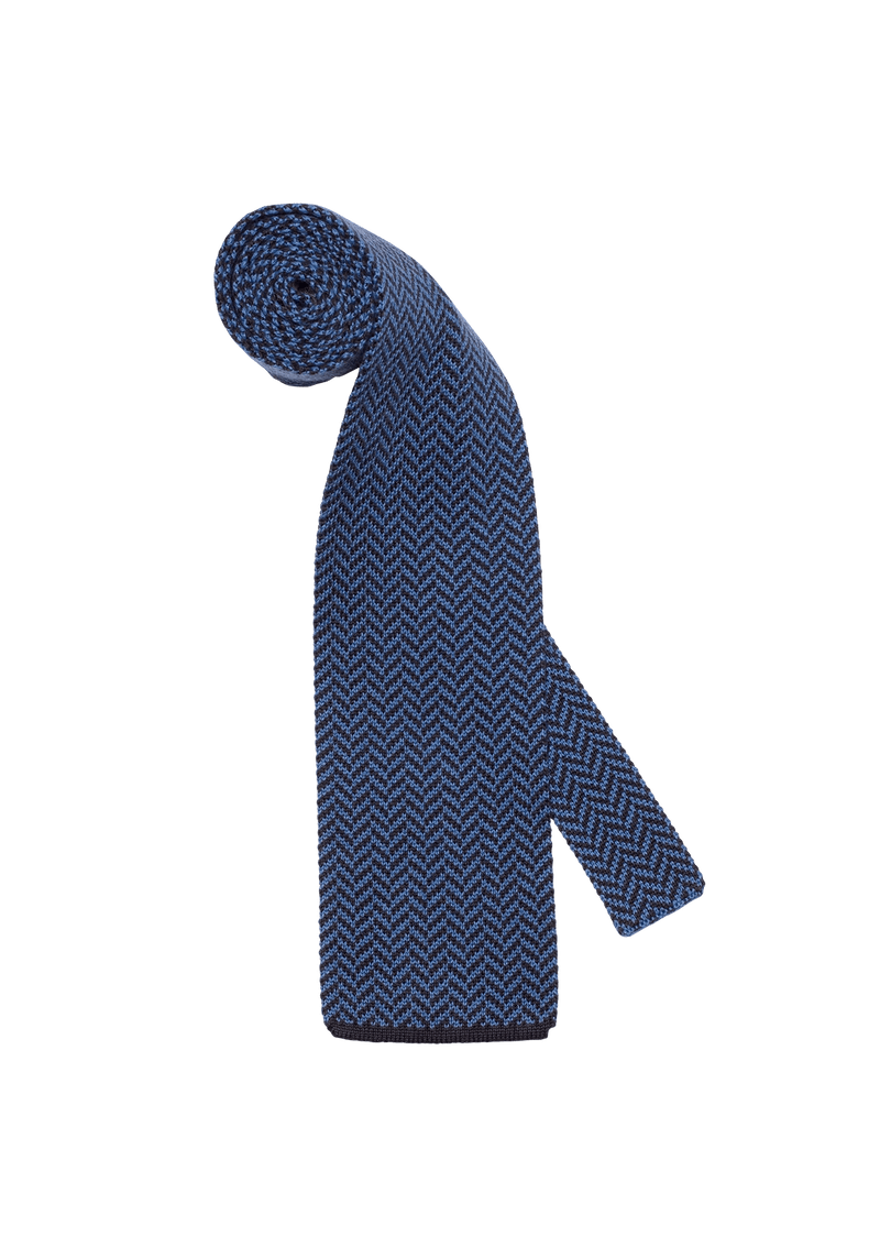 Blue Cotton Maglia Tie