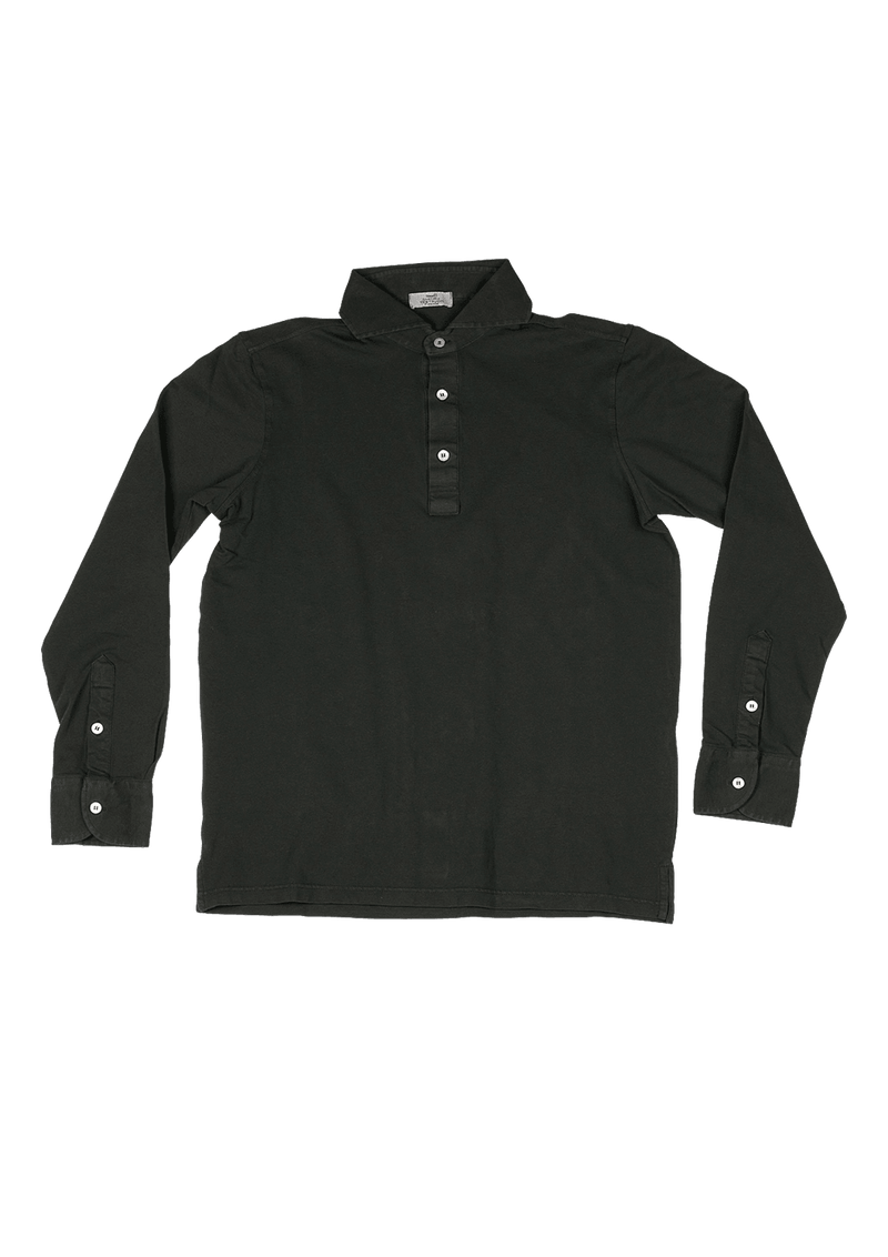 English Green Stone Washed Cotton Polo Shirt