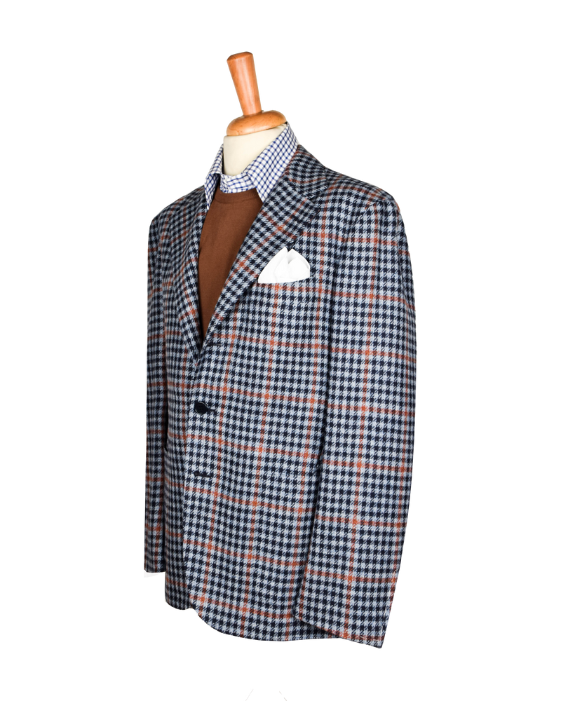 Blue and Rust Unstructured Jacket